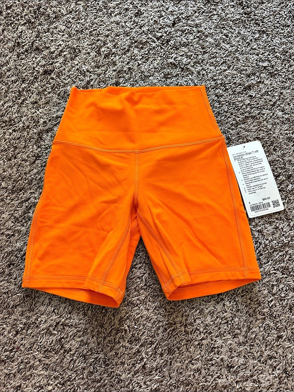 lululemon Align HR Short 6" Orange Size 4 NWT